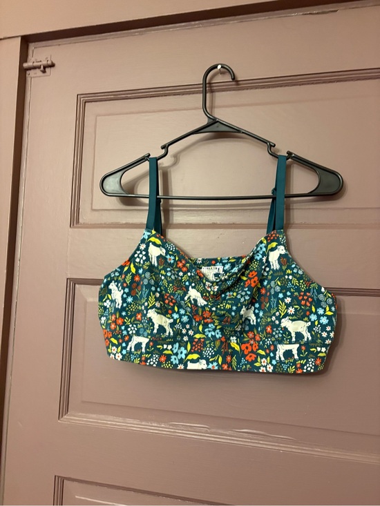 Duluth Trading Co Tops - Duluth Women’s Organic Cotton bralette “Garden Goat” Tidewater teal print XL